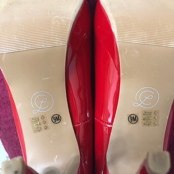 Chinese Laundry Red Platform Stiletto Pumps Peep toe High 5 inch Heels size 9M - Picture 4 of 6